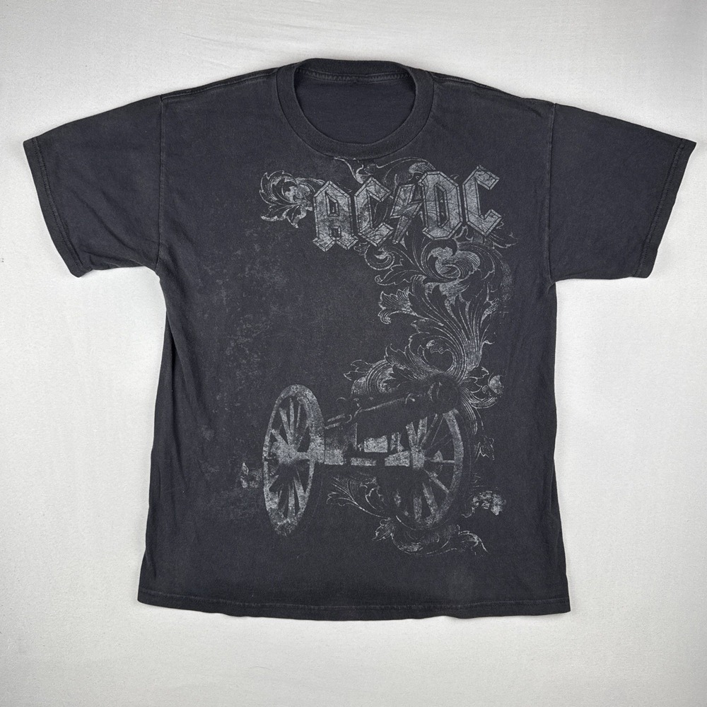 ACDC For Those About To Rock T Shirt Vintage Y2K Band Tee Faded Distressed M